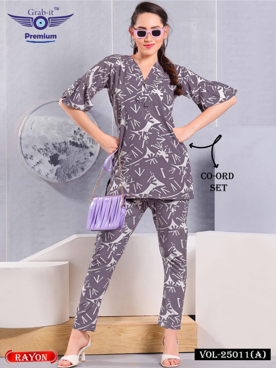 V Neck 25011 A Grab It Rayon Co Ord Set Supplier Ahmedabad