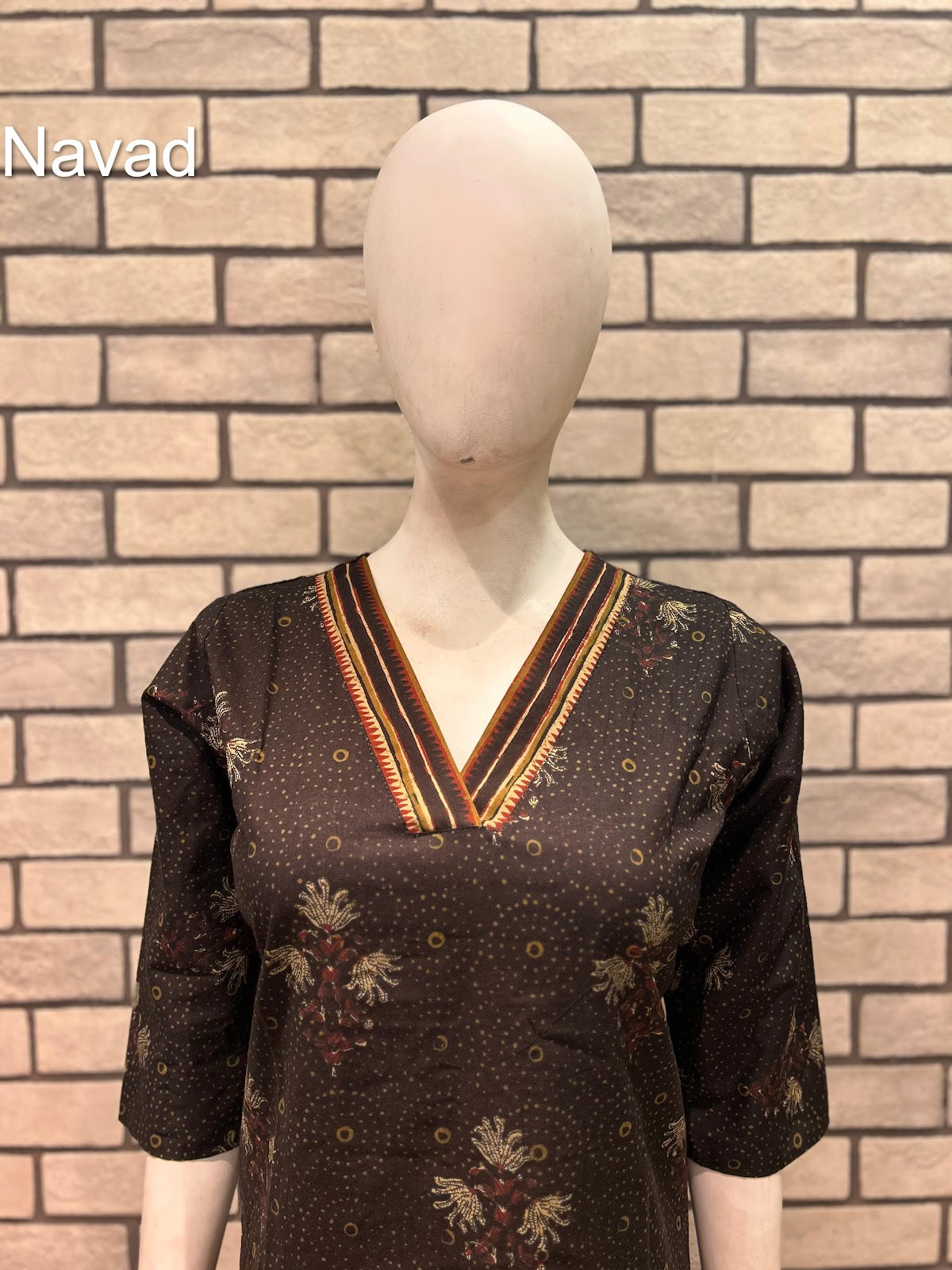 V Neck 2904 Navad Cotton Kurti Bottom Set Manufacturer Gujarat