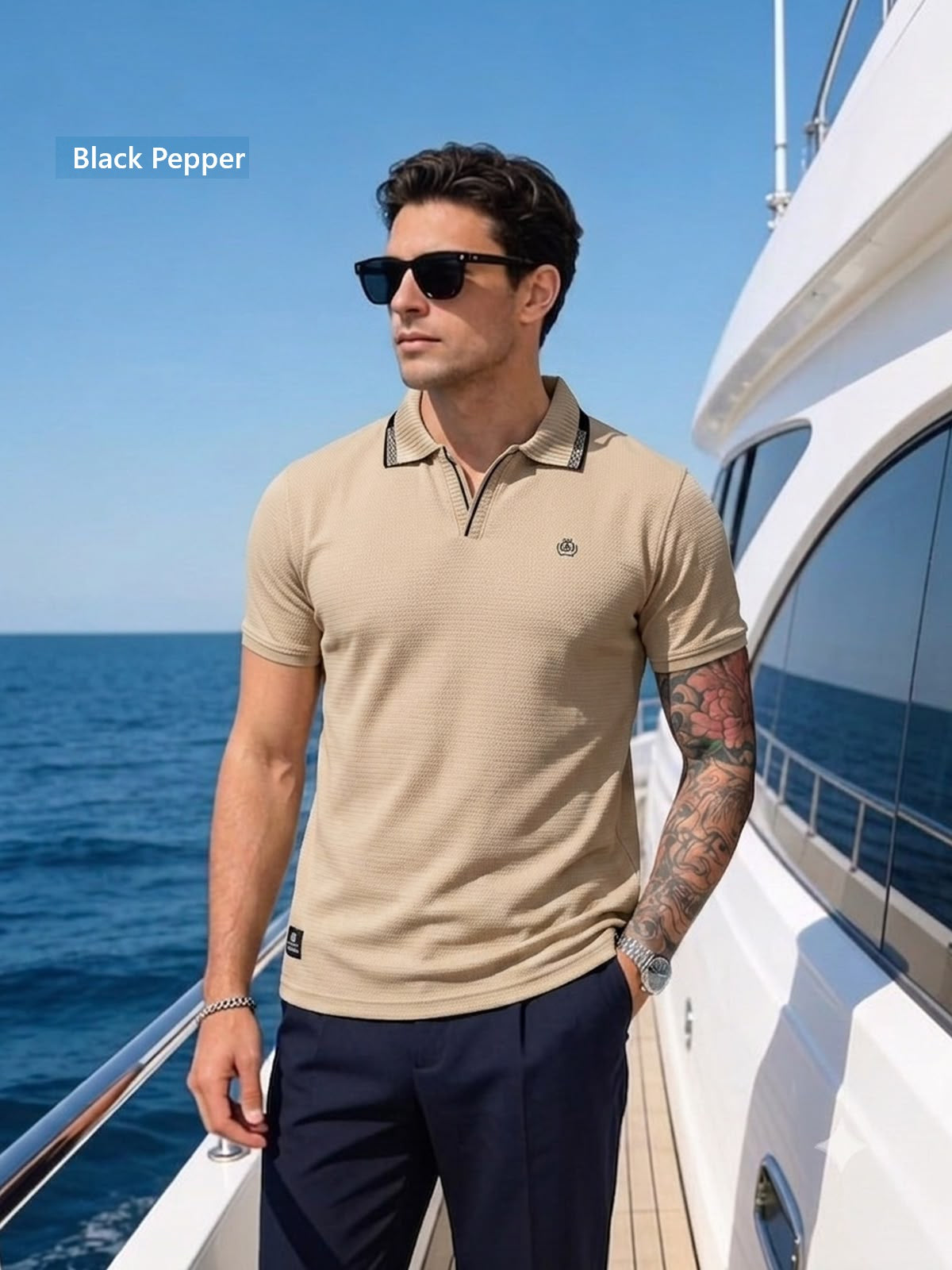 V No 354 To 361 Side Slit Black Pepper Interlock Mens Tshirts Wholesale Rate