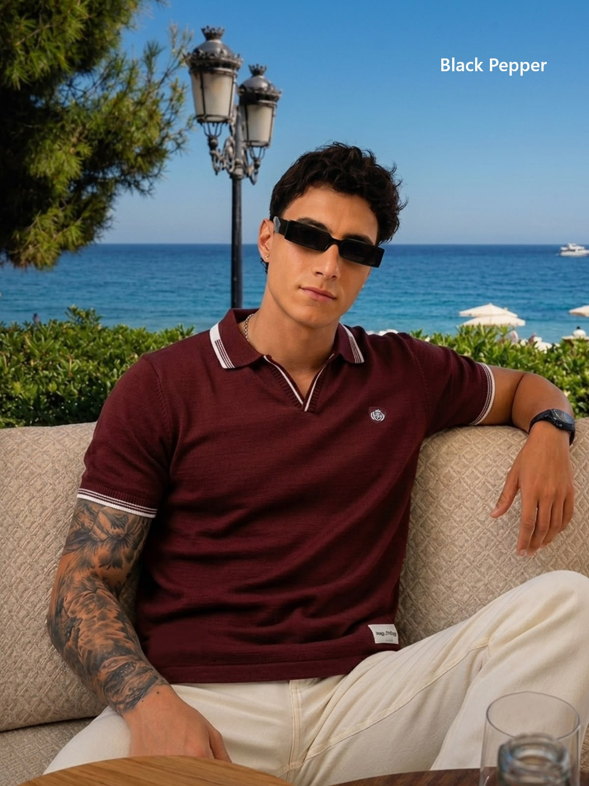 V No 354 To 361 Side Slit Black Pepper Interlock Mens Tshirts Wholesale Rate