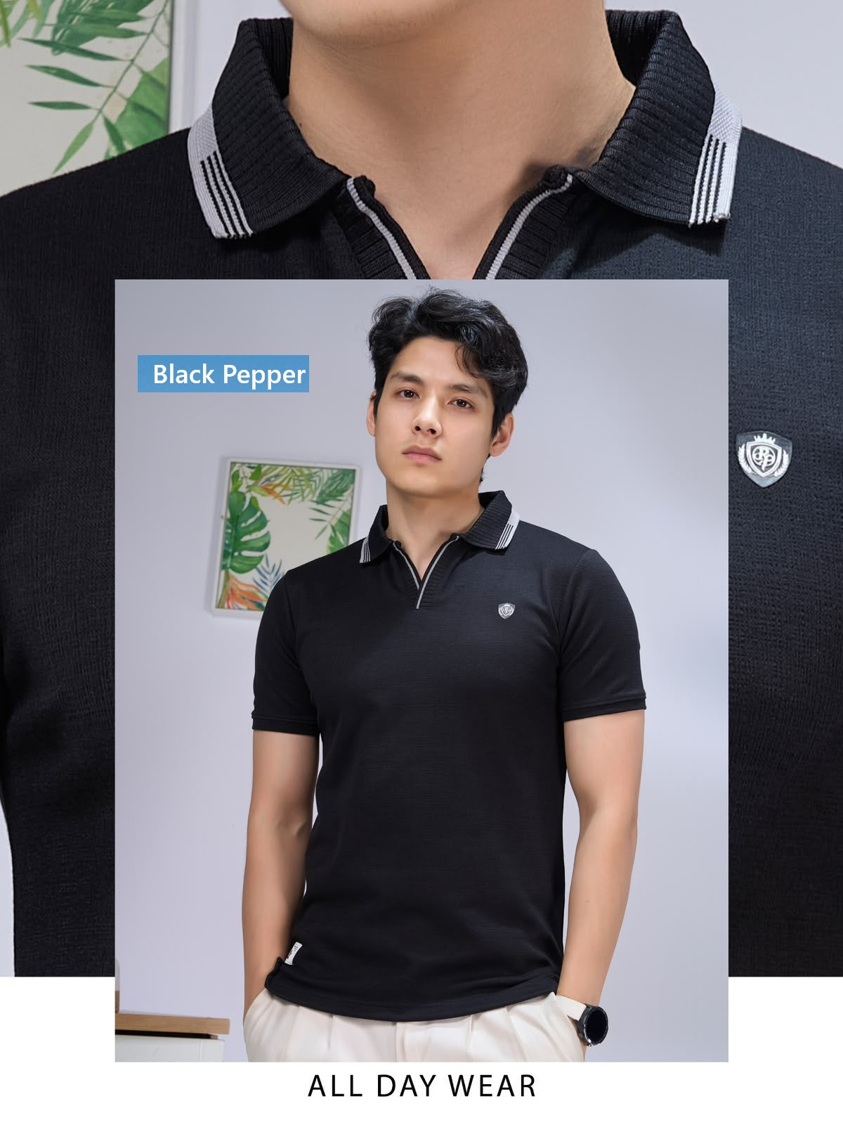 V No 354 To 361 Side Slit Black Pepper Interlock Mens Tshirts Wholesale Rate