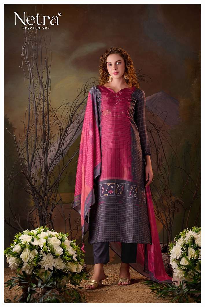 Vaadi Netra Pure Muslin Pant Style Suits Supplier India