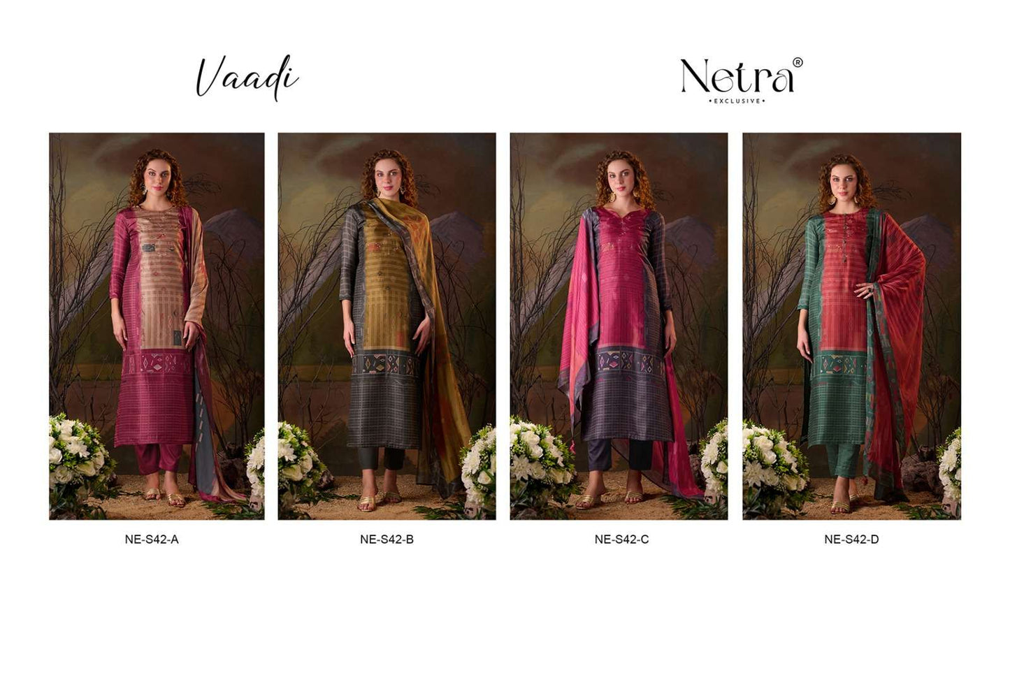 Vaadi Netra Pure Muslin Pant Style Suits Supplier India