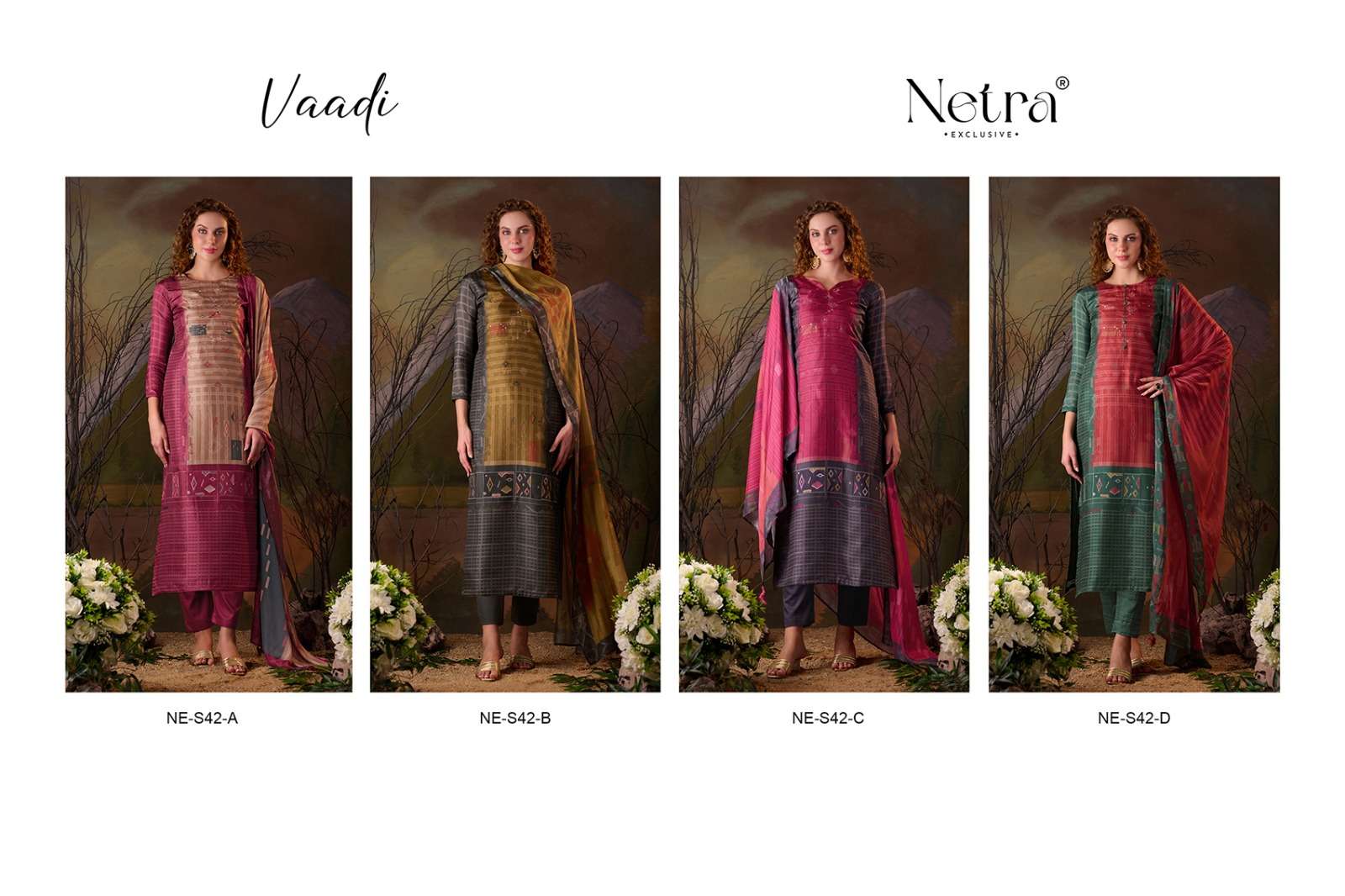 Vaadi Netra Pure Muslin Pant Style Suits Supplier India