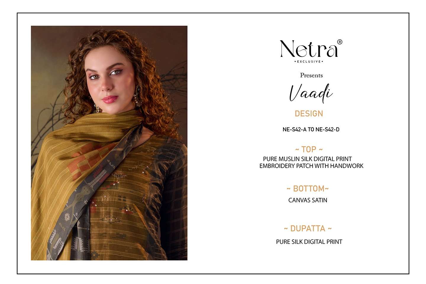 Vaadi Netra Pure Muslin Pant Style Suits Supplier India