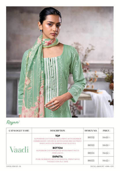 Vaadi Reyna Cotton Pant Style Suits Manufacturer Ahmedabad