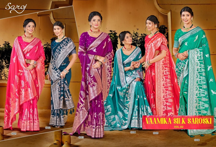 Vaamika Silk Swaroski Vol 2 Saroj Sarees Wholesaler