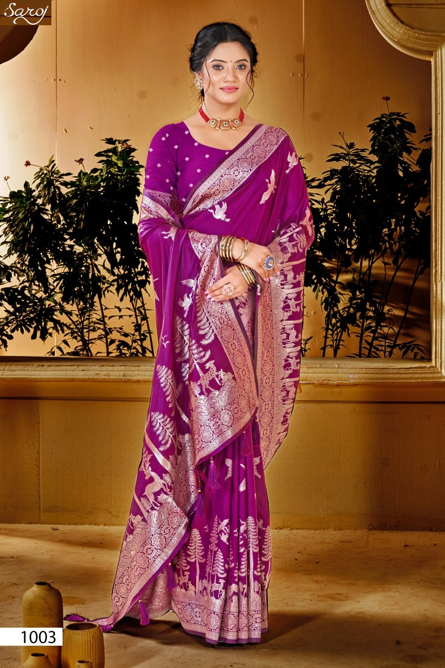 Vaamika Silk Swaroski Vol 2 Saroj Sarees Wholesaler