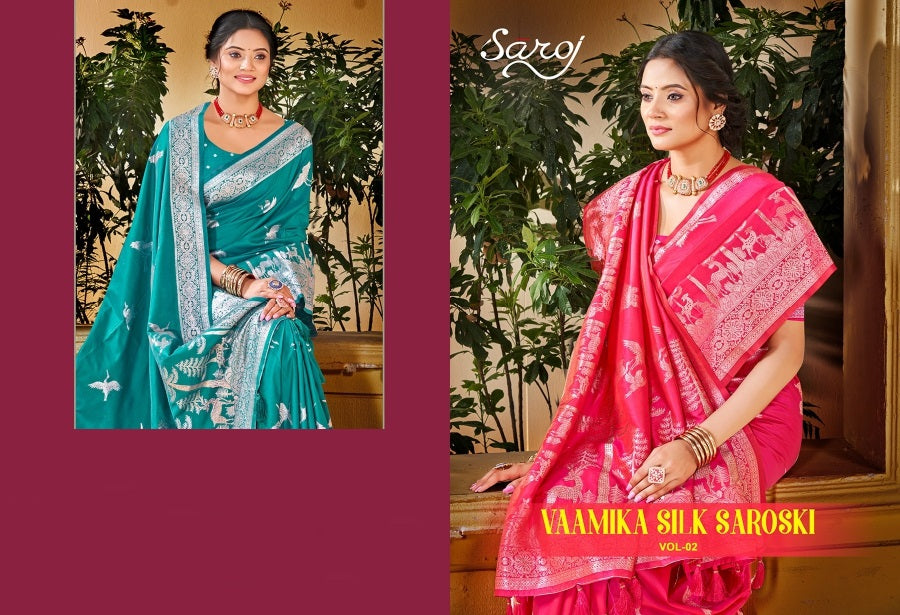 Vaamika Silk Swaroski Vol 2 Saroj Sarees Wholesaler