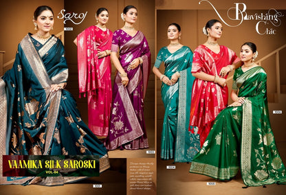 Vaamika Silk Swaroski Vol 4 Saroj Sarees Wholesale Rate
