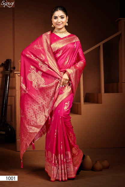 Vaamika Silk Swaroski Vol 5 Saroj Sarees Manufacturer Ahmedabad
