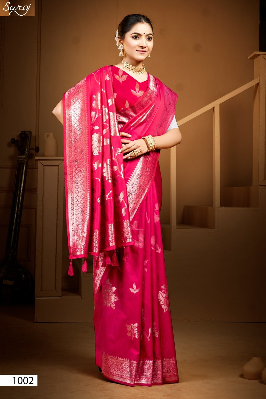 Vaamika Silk Swaroski Vol 4 Saroj Sarees Wholesale Rate