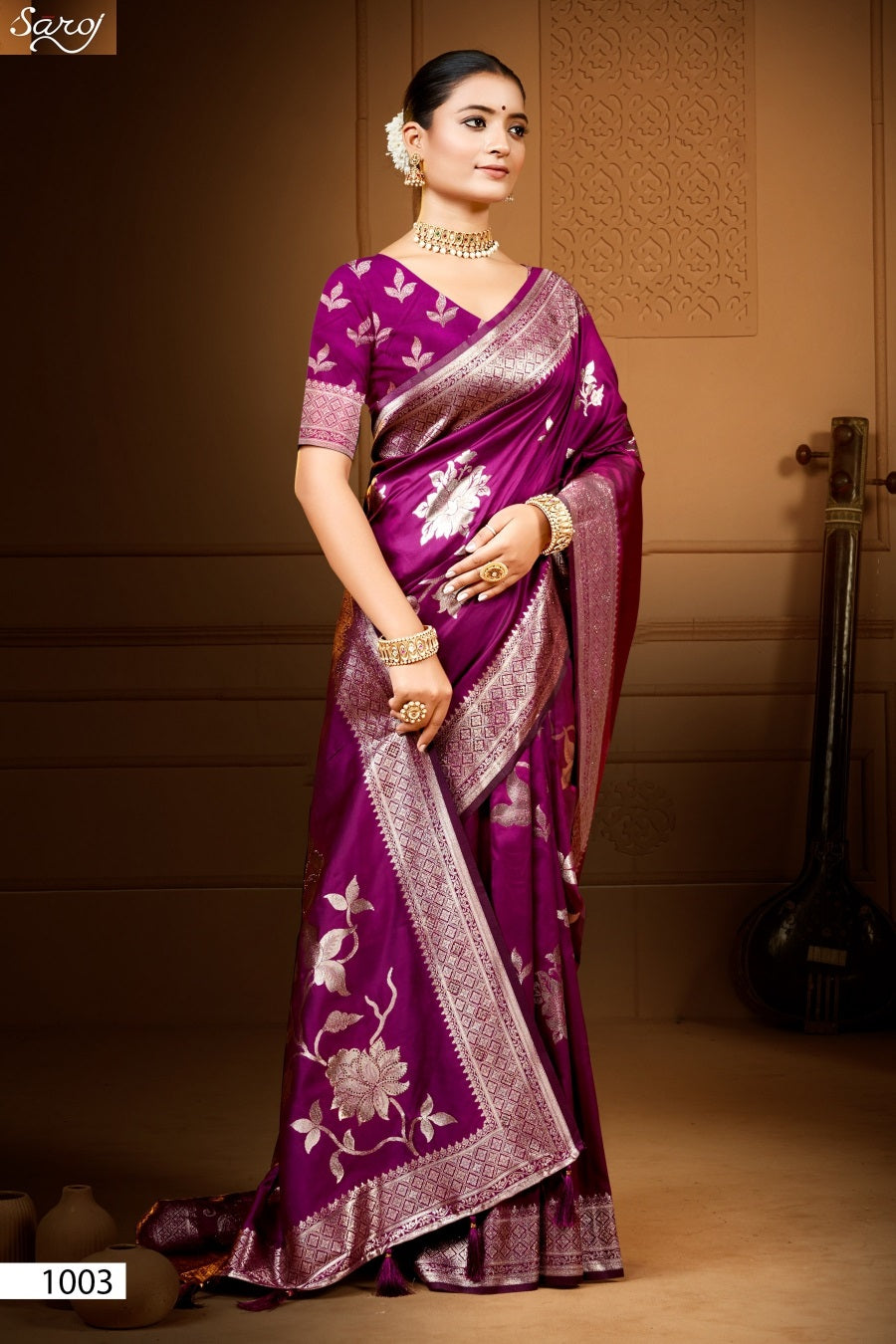 Vaamika Silk Swaroski Vol 4 Saroj Sarees Wholesale Rate