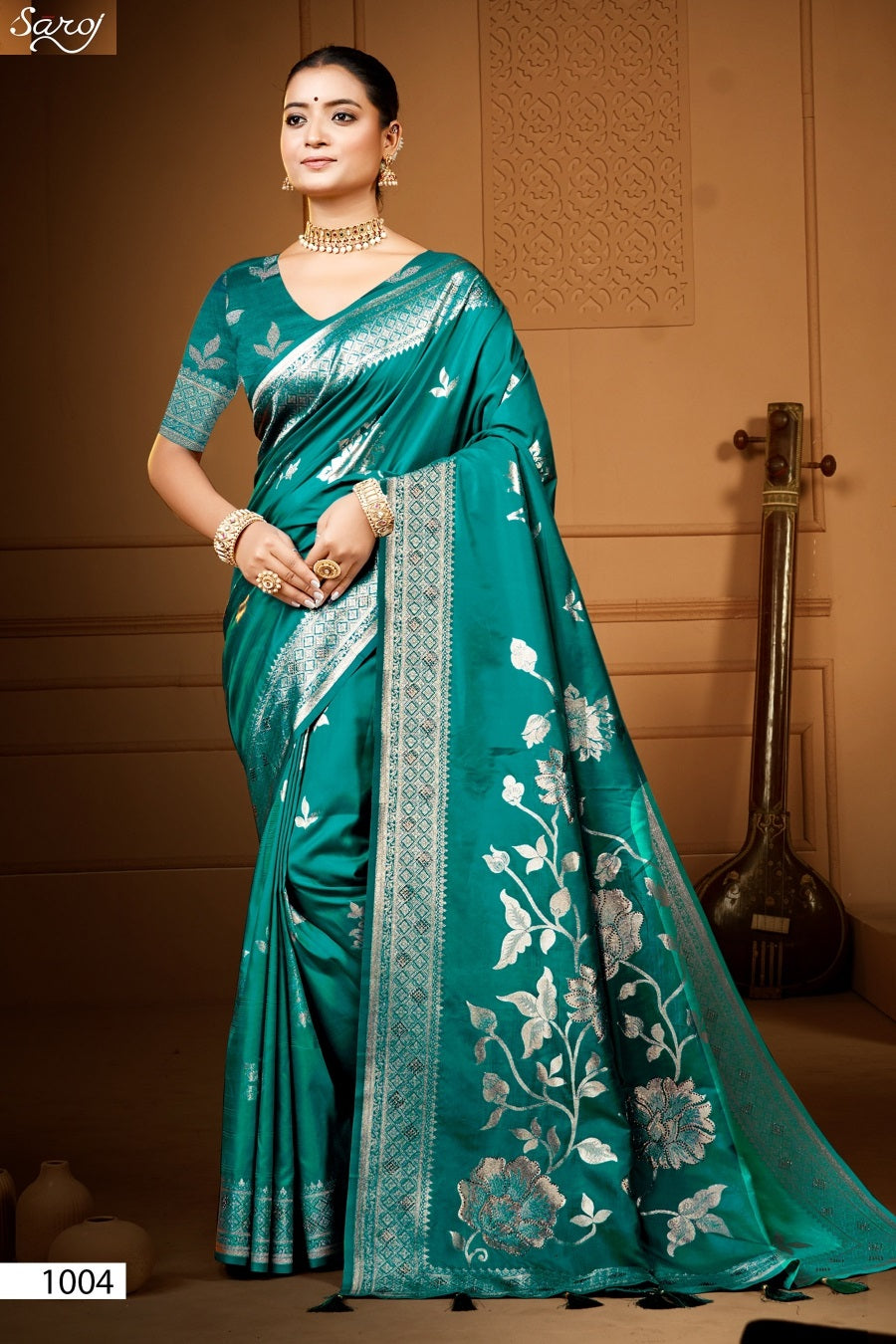 Vaamika Silk Swaroski Vol 4 Saroj Sarees Wholesale Rate
