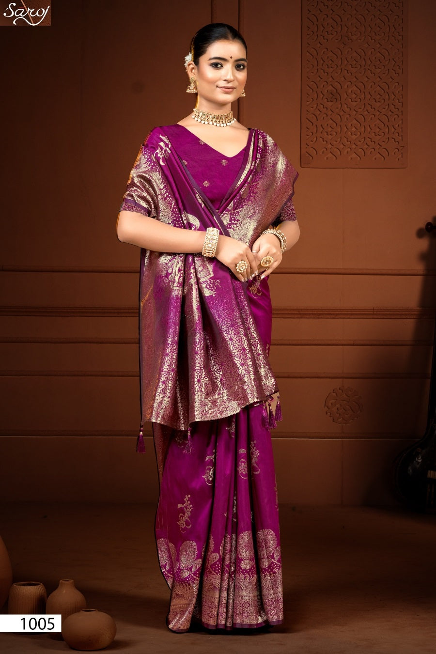 Vaamika Silk Swaroski Vol 5 Saroj Sarees Manufacturer Ahmedabad