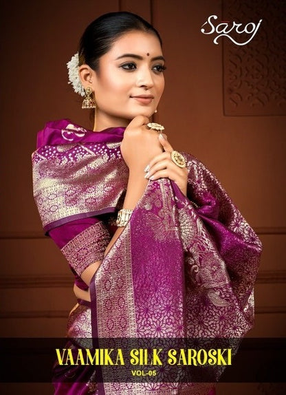Vaamika Silk Swaroski Vol 5 Saroj Sarees Manufacturer Ahmedabad