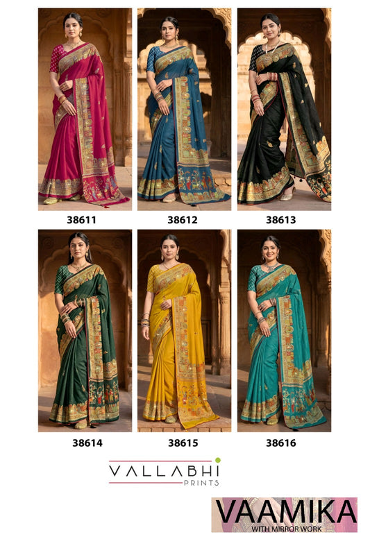 Vaamika Vallabhi Prints Moss Sarees Exporter