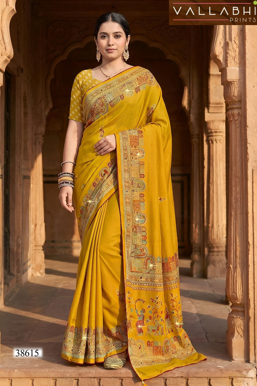 Vaamika Vallabhi Prints Moss Sarees Exporter
