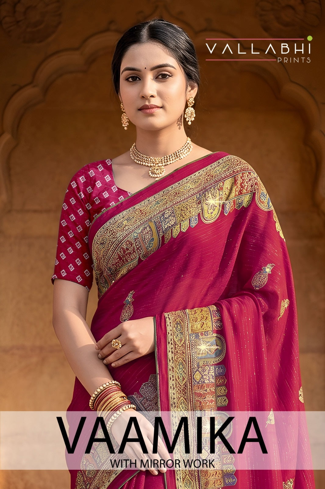 Vaamika Vallabhi Prints Moss Sarees Exporter
