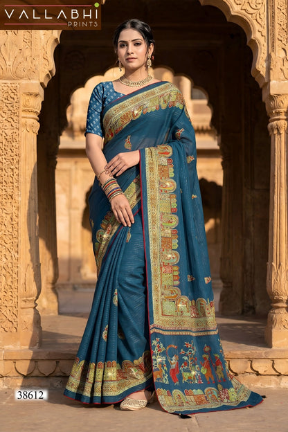 Vaamika Vallabhi Prints Moss Sarees Exporter