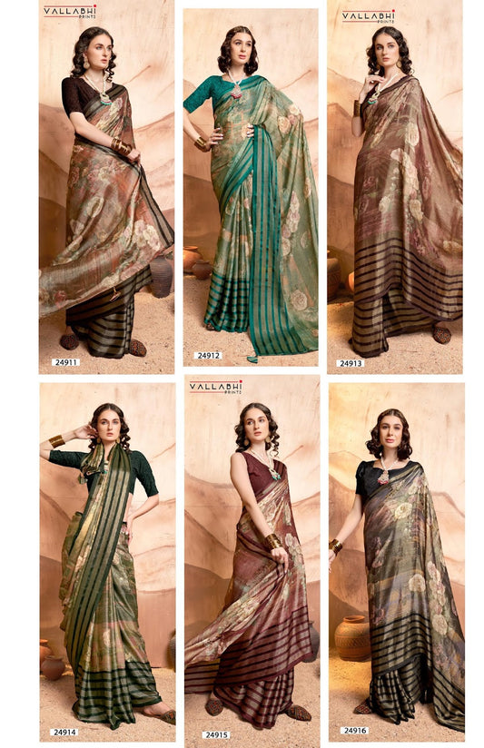 Vaamsi Vol 6 Vallabhi Prints Brasso Sarees Wholesale