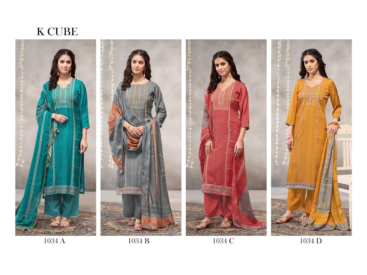 Vaani 1034 K Cube Muslin Pant Style Suits Supplier Gujarat