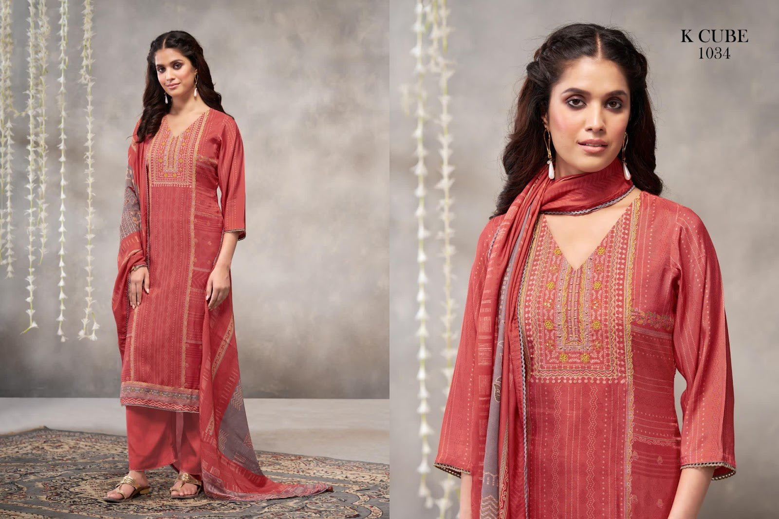 Vaani 1034 K Cube Muslin Pant Style Suits Supplier Gujarat