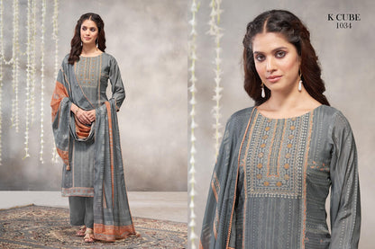 Vaani 1034 K Cube Muslin Pant Style Suits Supplier Gujarat