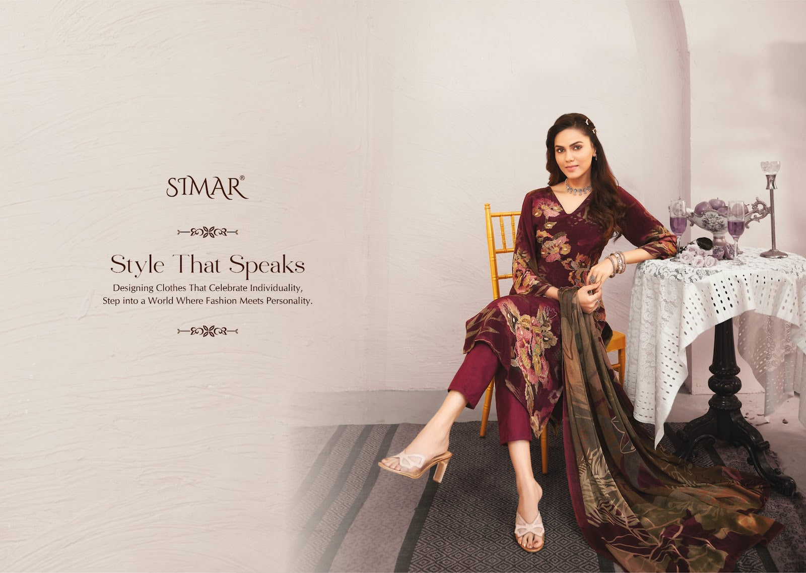 Vaani 6065 Simar Natural Crape Pant Style Suits Manufacturer