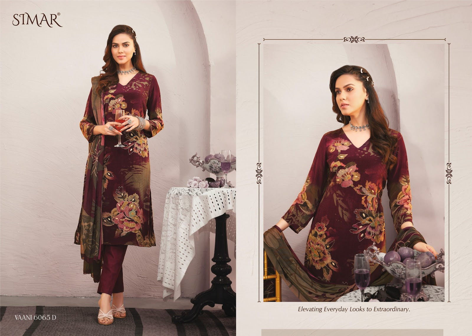 Vaani 6065 Simar Natural Crape Pant Style Suits Manufacturer