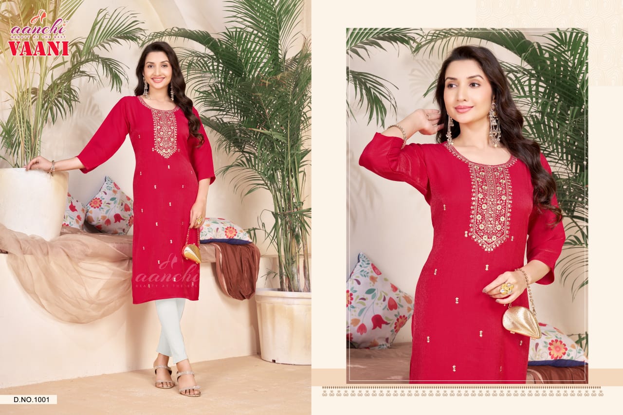 Vaani Aanchi Long Straight Kurti Wholesale Price