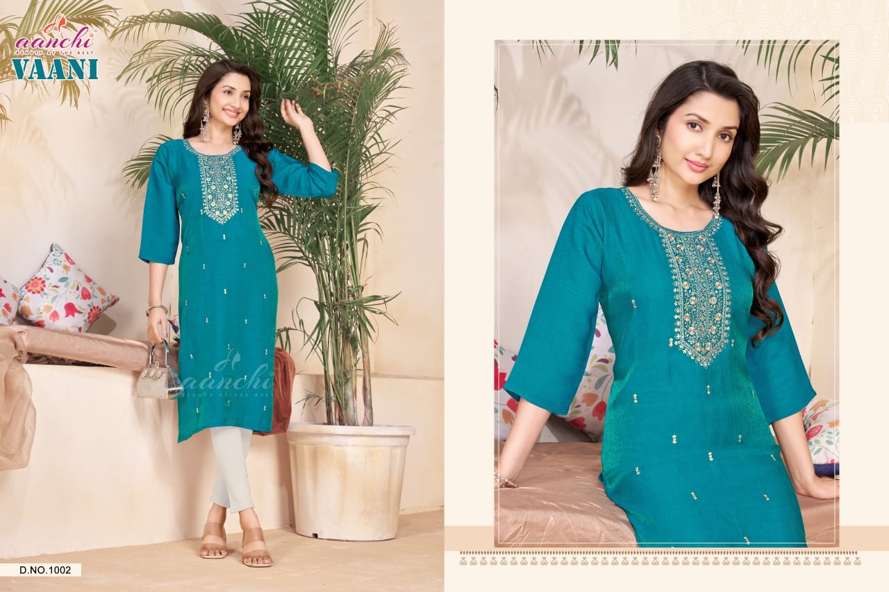 Vaani Aanchi Long Straight Kurti Wholesale Price
