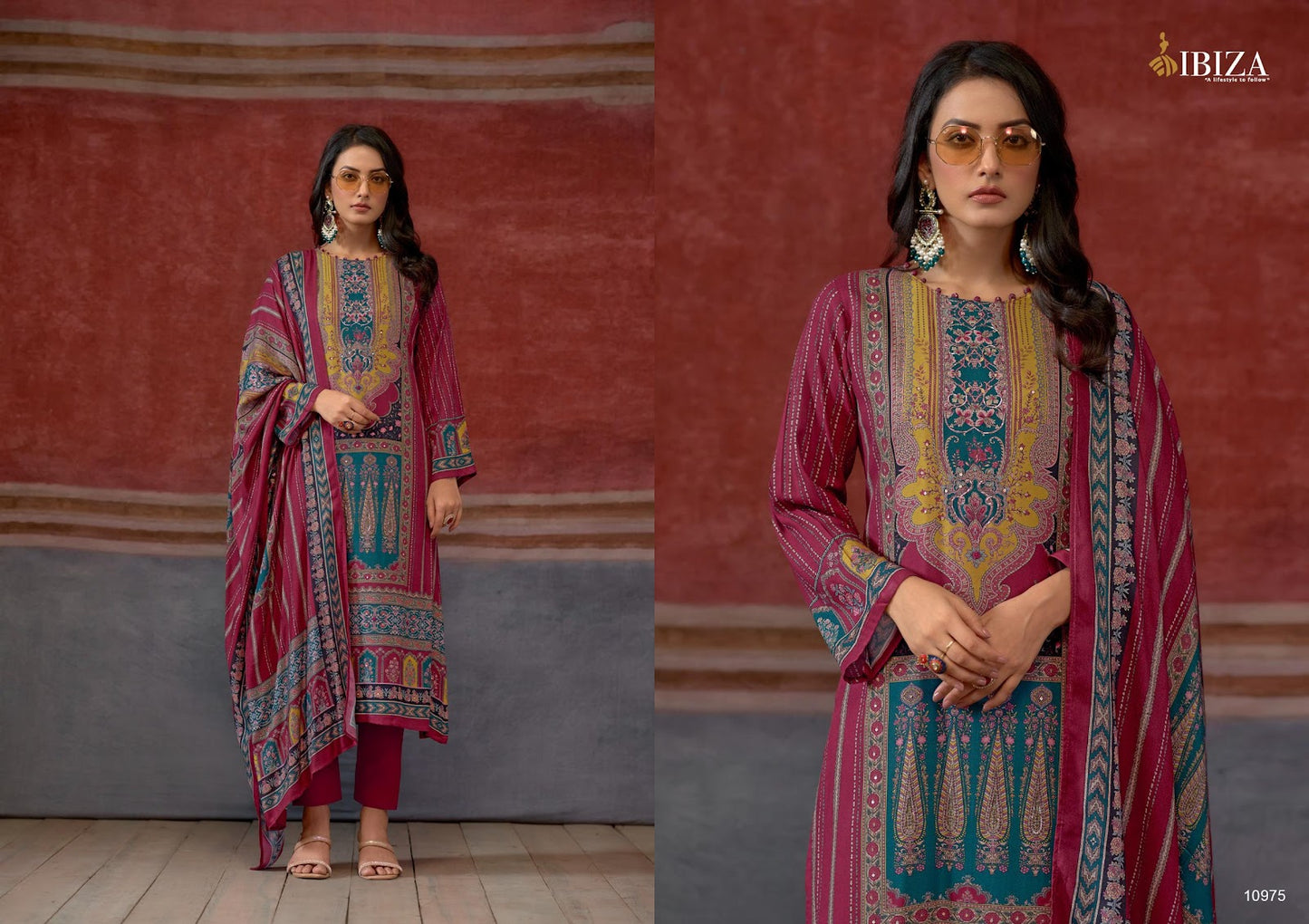 Vaani Ibiza Viscose Pashmina Suits Supplier India