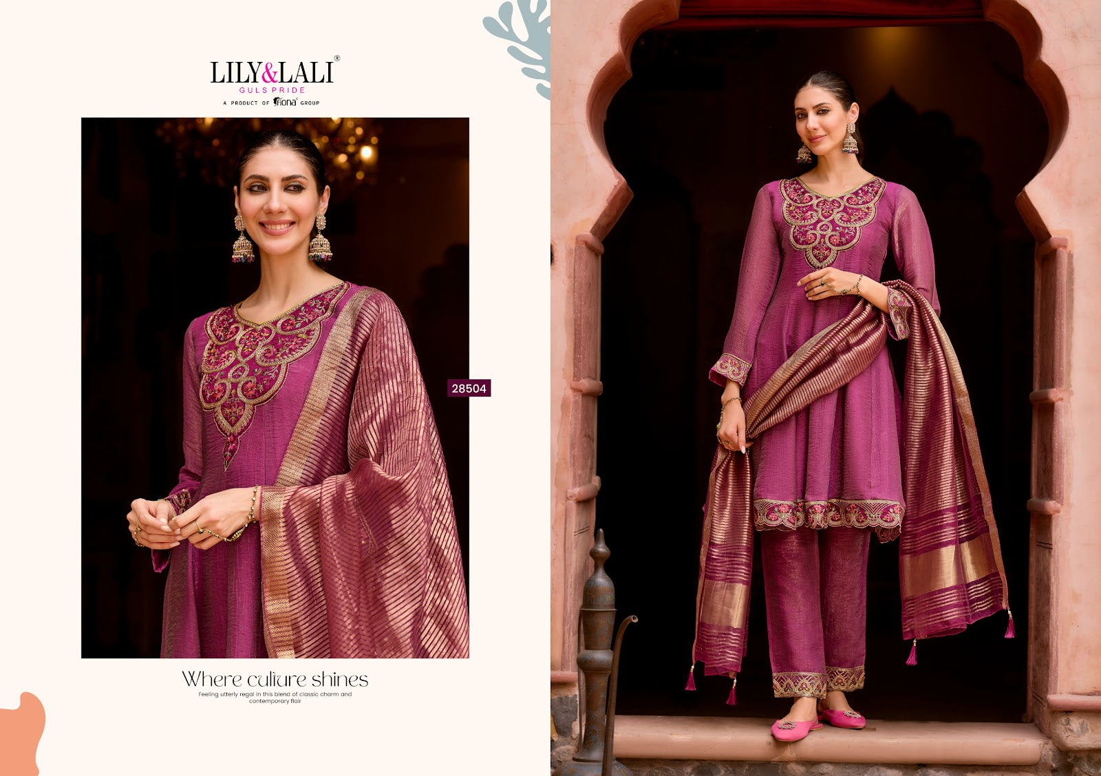 Vaani Lily Lali Silk Readymade Anarkali Suits Supplier