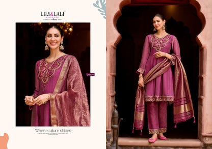 Vaani Lily Lali Silk Readymade Anarkali Suits Supplier