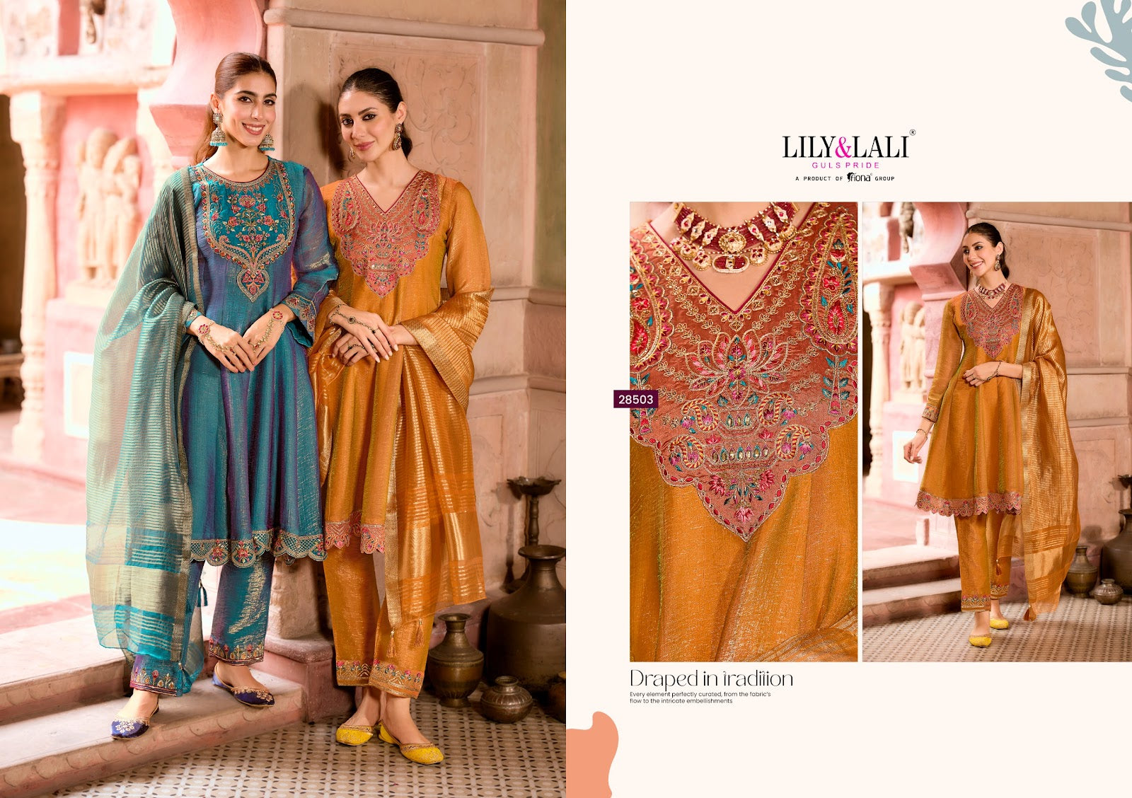 Vaani Lily Lali Silk Readymade Anarkali Suits Supplier