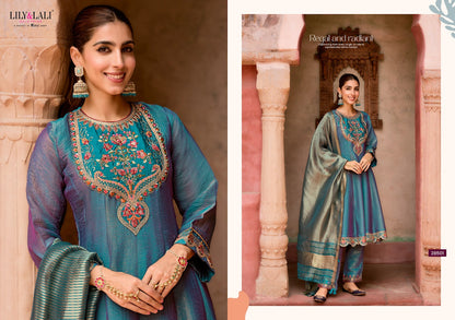 Vaani Lily Lali Silk Readymade Anarkali Suits Supplier