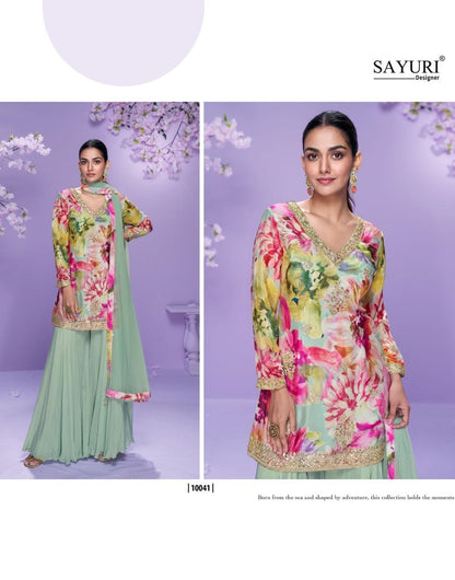 Vaani Sayuri Chinon Readymade Plazzo Style Suits Wholesaler Ahmedabad