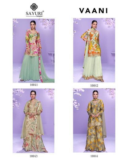 Vaani Sayuri Chinon Readymade Plazzo Style Suits Wholesaler Ahmedabad