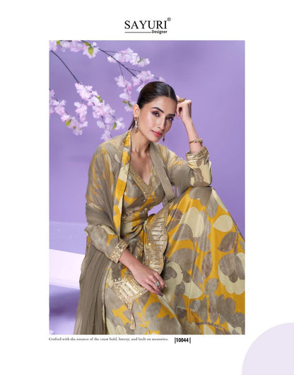 Vaani Sayuri Chinon Readymade Plazzo Style Suits Wholesaler Ahmedabad