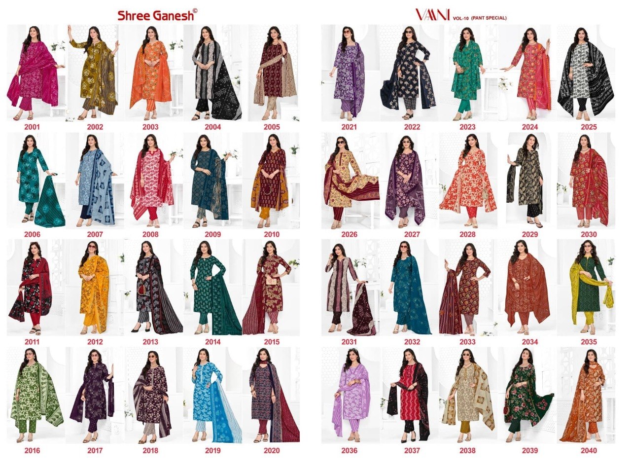 Vaani Vol 10 Shree Ganesh Readymade Cotton Pant Suits Exporter Gujarat