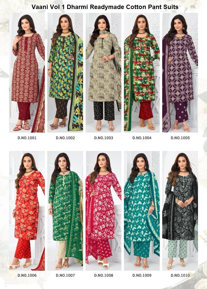 Vaani Vol 1 Dharmi Readymade Cotton Pant Suits Manufacturer