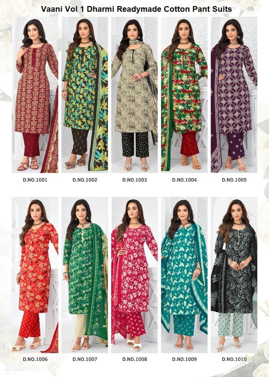 Vaani Vol 1 Dharmi Readymade Cotton Pant Suits Manufacturer