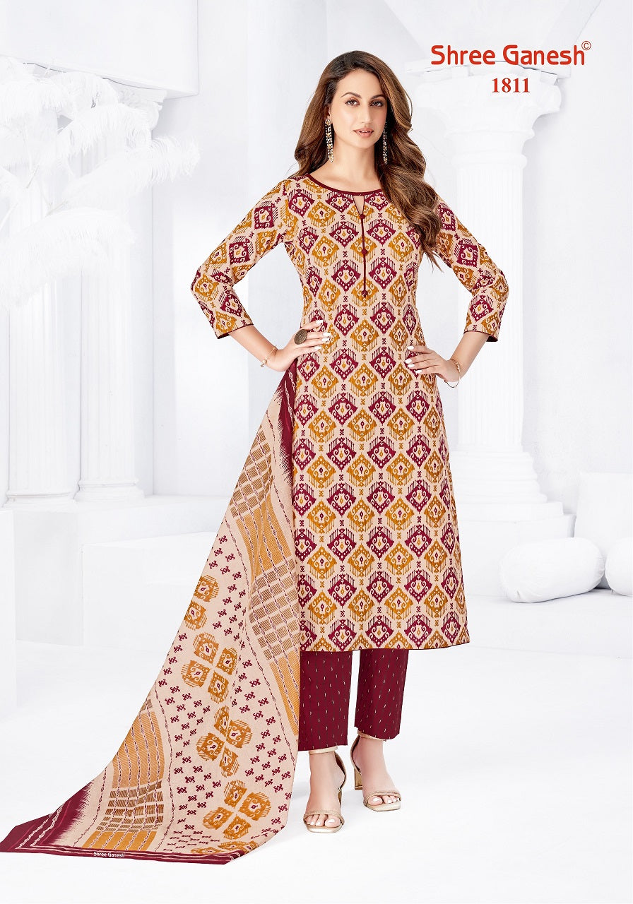 Vaani Vol 8 Shree Ganesh Cotton Dress Material Wholesale Rate