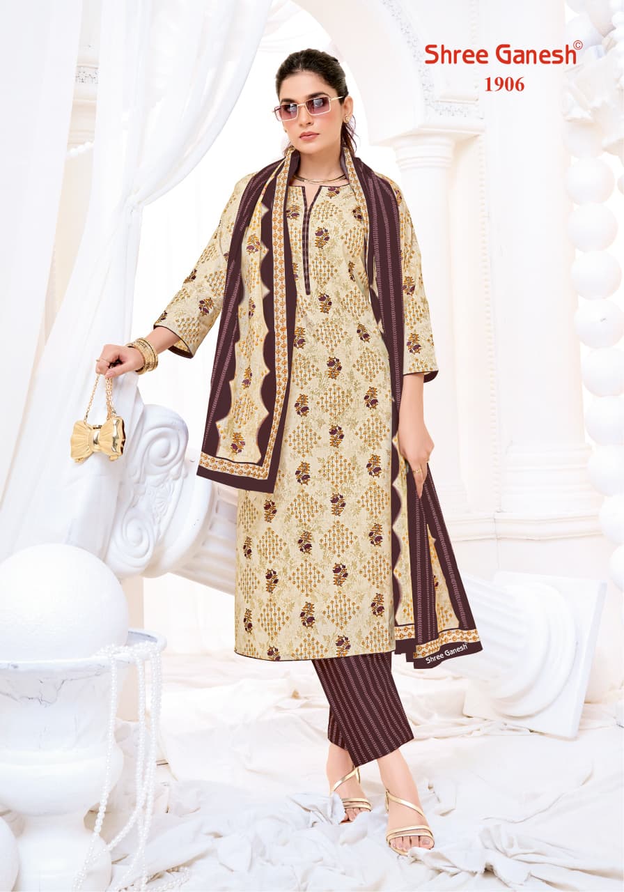 Vaani Vol 9 Shree Ganesh Mix Cotton Cotton Dress Material Exporter India
