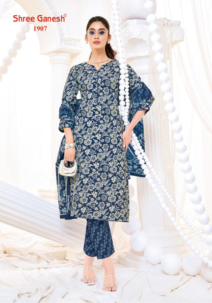 Vaani Vol 9 Shree Ganesh Mix Cotton Cotton Dress Material Exporter India