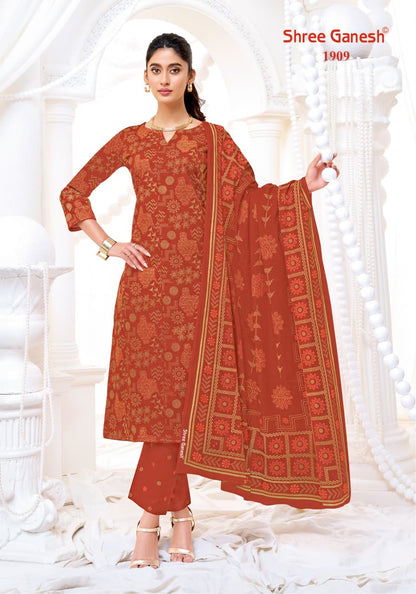 Vaani Vol 9 Shree Ganesh Mix Cotton Cotton Dress Material Exporter India