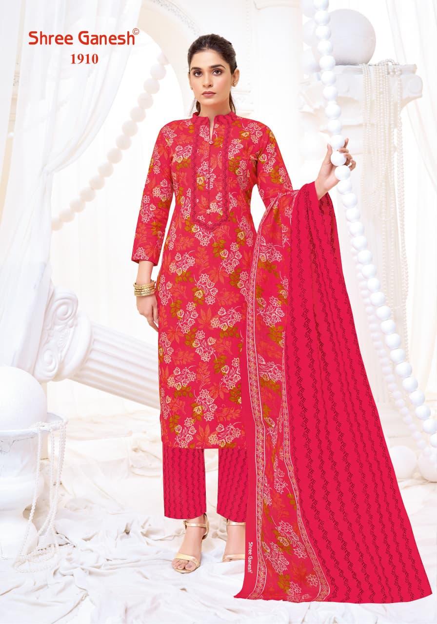Vaani Vol 9 Shree Ganesh Mix Cotton Cotton Dress Material Exporter India