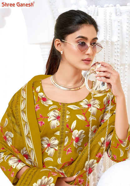 Vaani Vol 9 Shree Ganesh Mix Cotton Cotton Dress Material Exporter India
