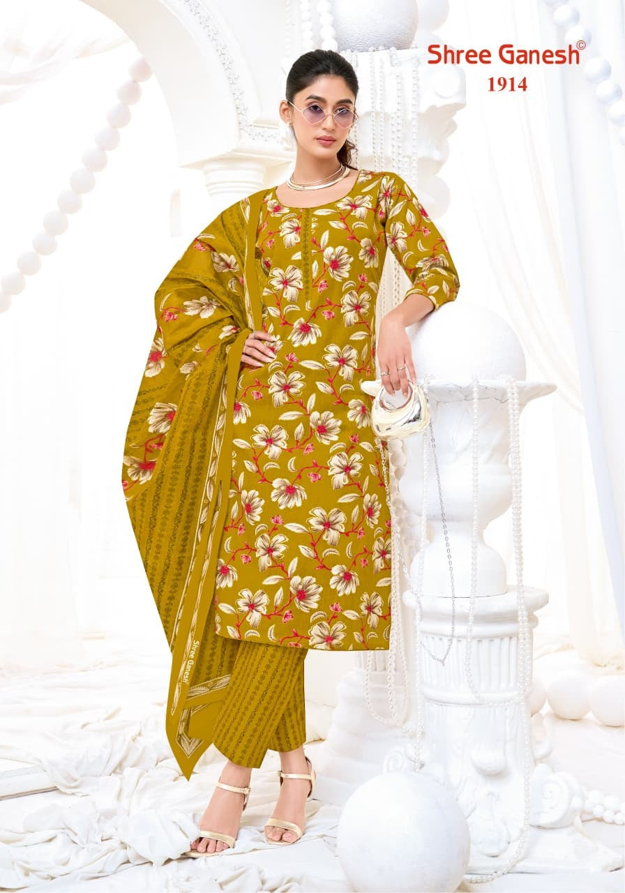 Vaani Vol 9 Shree Ganesh Mix Cotton Cotton Dress Material Exporter India